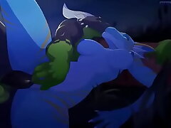 Furry Dragons Engage in Intense Anal Intercourse